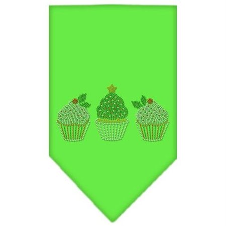 UNCONDITIONAL LOVE Christmas Cupcakes Rhinestone Bandana Lime Green Small UN916290